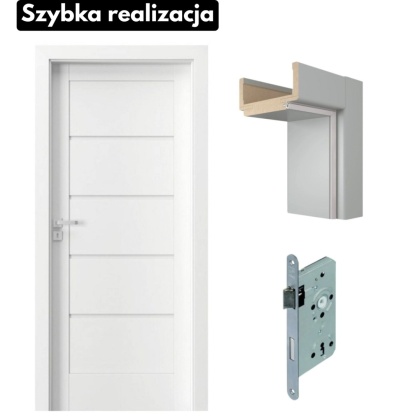 Drzwi Wewnetrzne Porta Verte Białe Ościeżnica Szybka Realizacja G.0 G.2 G.4