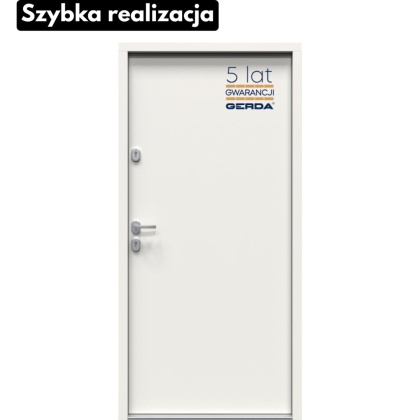 Drzwi Zewnętrzne GERDA TEMPO Płaskie 75mm SELECT Białe Szybka Realizacja