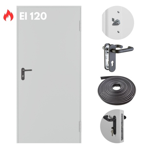 Drzwi Zewnętrzne Przeciwpożarowe INNOVA EI120 RAL 7035 Padilla RÓŻNE WYMIARY PPOŻ