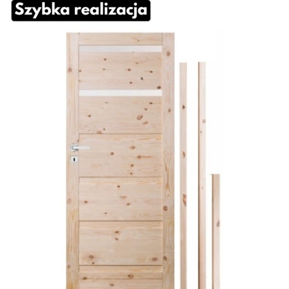 Drzwi drewniane Łazienkowe z Ościeżnicą Regulowną lub Stałą Sosnowe Sekstet