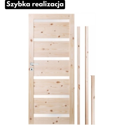 Drzwi drewniane Pokojowe z Ościeżnicą Regulowaną lub Stałą Sosnowe Sekstet
