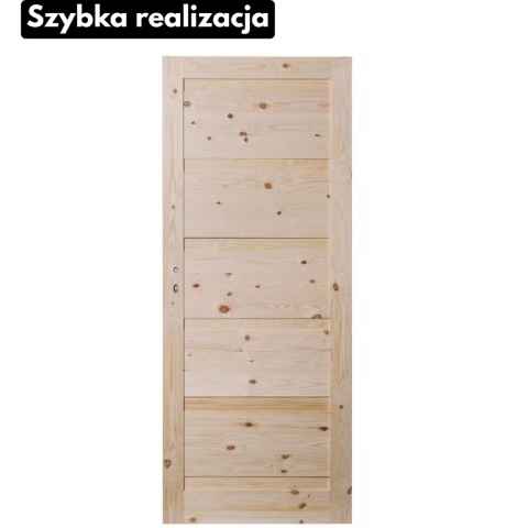 Drzwi drewniane Sosnowe Sęczne Pełne Sekstet