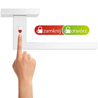 Klamka CLICK SMART Topaz z blokadą INOX rozeta kwadratowa