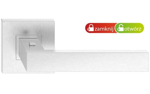 Klamka CLICK SMART Topaz z blokadą INOX rozeta kwadratowa