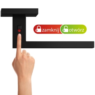 Klamka CLICK SMART Topaz z blokadą CZARNA rozeta kwadratowa