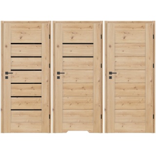 Drzwi Suerte Dąb Artisan Czarna Szyba Ramowe | NA MAGAZYNIE z ościeżnicą opcja