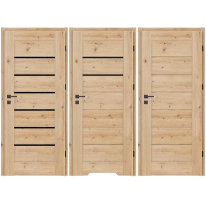 Drzwi Suerte Dąb Artisan Czarna Szyba Ramowe | NA MAGAZYNIE z ościeżnicą opcja