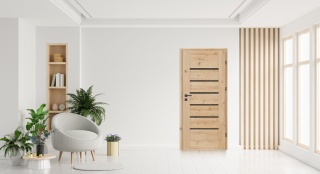 Drzwi Suerte Dąb Artisan Czarna Szyba Ramowe | NA MAGAZYNIE z ościeżnicą opcja