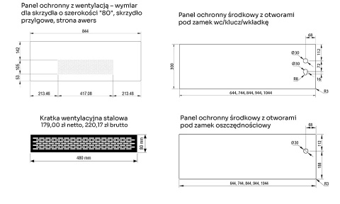 Panel ochronny do drzwi wewnętrznych Voster