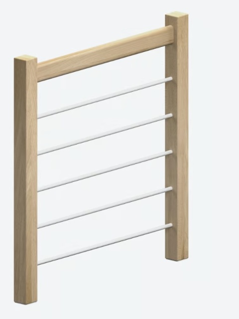 Balustrada ochronna Dąb Inox Biała do schodów Helsinki/ Liverpool