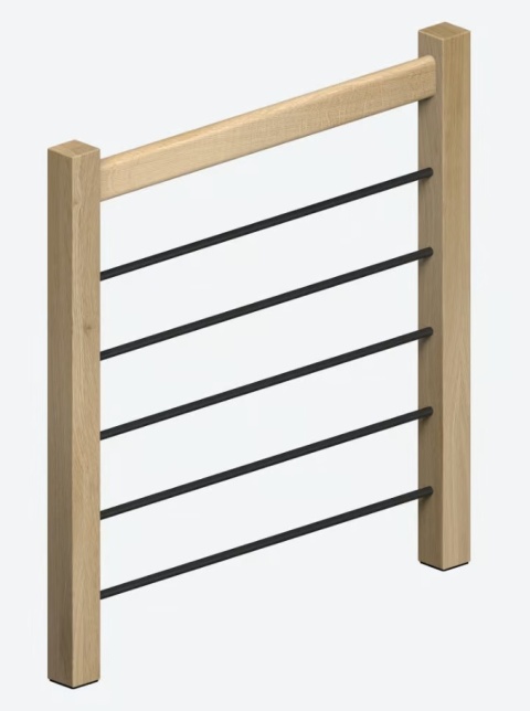 Balustrada ochronna Dąb Inox Black do schodów Helsinki/ Liverpool