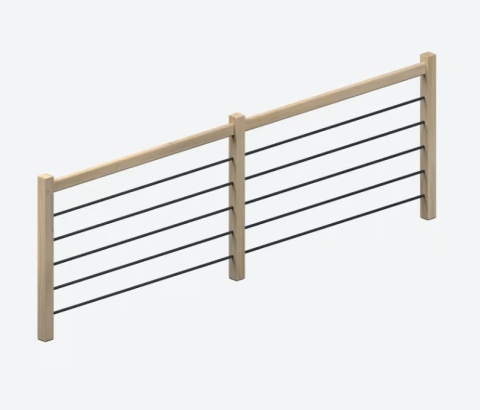 Balustrada ochronna Dąb Inox Black do schodów Helsinki/ Liverpool