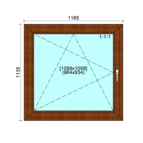 Ciepłe Okno Trzyszybowe 1165 x 1135 Monolit Rózne Kolory