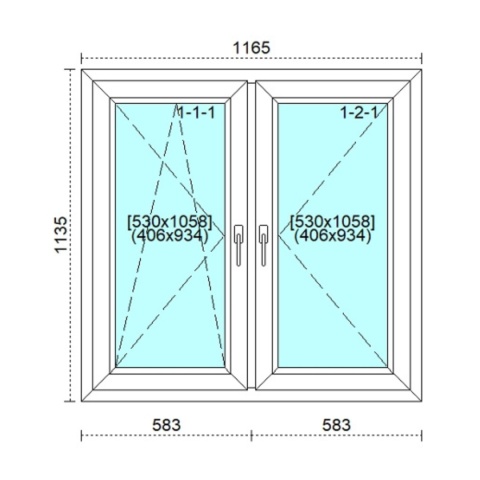 Ciepłe Okno Trzyszybowe 1165 x 1135 Dwuskrzydłowe Monolit Rózne Kolory