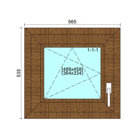 Ciepłe Okno Trzyszybowe 565 x 535 Monolit Rózne Kolory