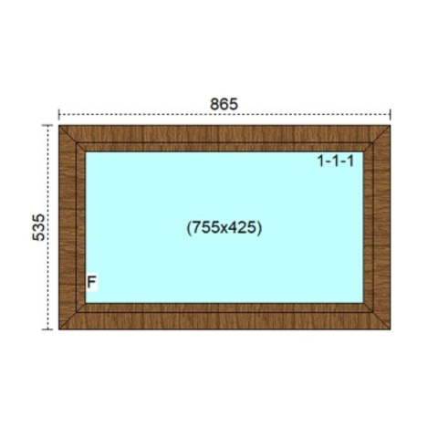 Ciepłe Okno Trzyszybowe FIX 865 x 535 Monolit Rózne Kolory