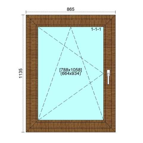 Ciepłe Okno Trzyszybowe 865 x 1135 Monolit Rózne Kolory