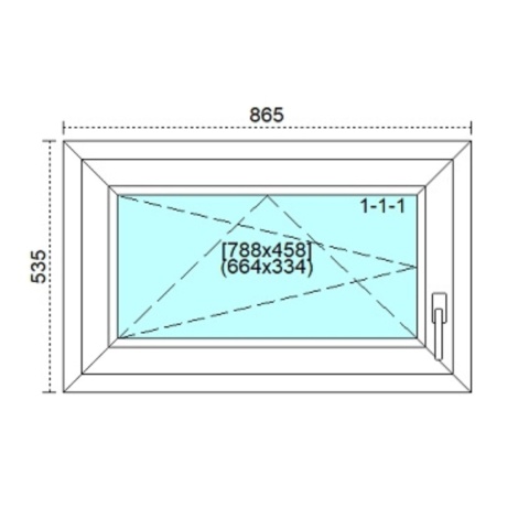 Ciepłe Okno Trzyszybowe 865 x 535 Monolit Rózne Kolory