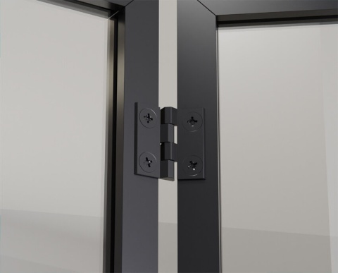 Drzwi Harmonijkowe Podwójne Przesuwne Łamane Aluminium Gładkie Szyba Loft Lustro 2x97 LOKI