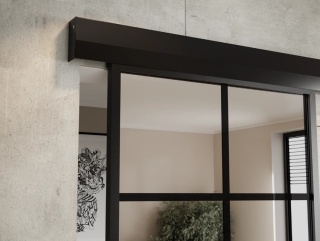 Drzwi Przesuwne Szklane Thor Aluminium Czarne 10 pól Lustro Obustronne