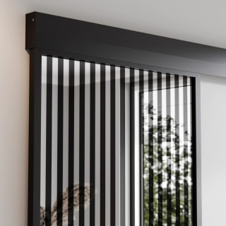 Drzwi Przesuwne Szklane Thor Aluminium Czarne Lustro Obustronne Srerokie Lamele