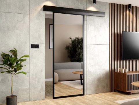Drzwi Przesuwne Szklane Thor Aluminium Czarne Szyba do Wyboru