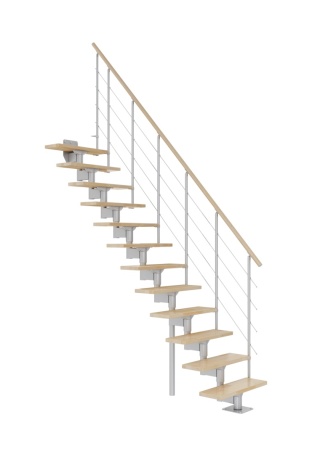 Schody modułowe proste BOSTON Srebrnoszare / Buk 74 cm WARIANTY