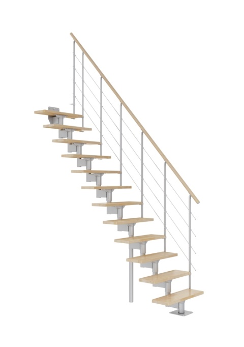 Schody modułowe proste BOSTON Srebrnoszare / Buk 74 cm WARIANTY