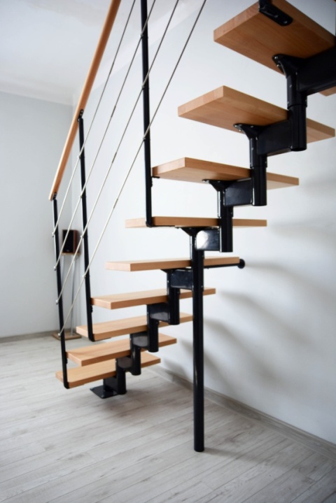 Schody modułowe proste BOSTON Antracyt / Buk 74 cm WARIANTY