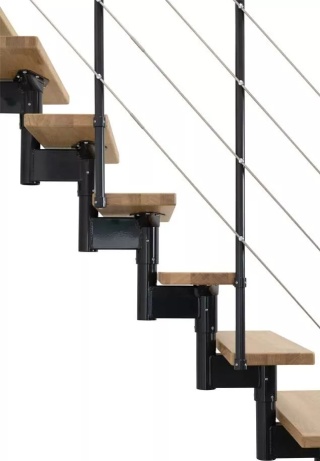 Schody modułowe proste BOSTON Czarne / Buk 74 cm WARIANTY