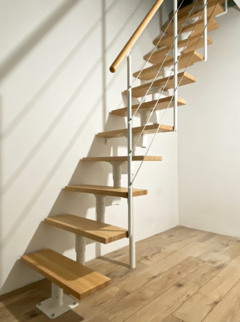 Schody modułowe proste BOSTON Białe / Buk 74 cm WARIANTY