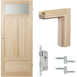 Skrzydło Klasyczne Bezsęczne Łazienkowo Drewniane Wewnętrzne z Ościeżnicą Opcja