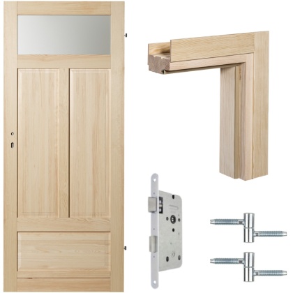 Skrzydło Klasyczne Bezsęczne Łazienkowo Drewniane Wewnętrzne z Ościeżnicą Opcja