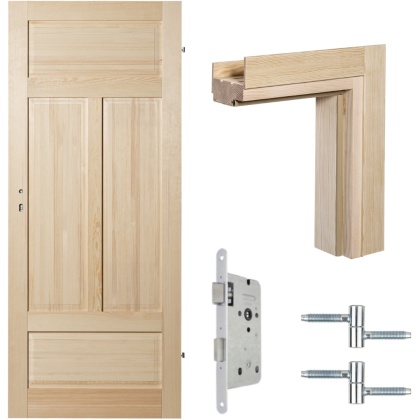 Skrzydło Klasyczne Bezsęczne Pełne Drewniane Wewnętrzne z Ościeżnicą Opcja