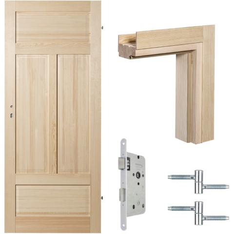 Skrzydło Klasyczne Bezsęczne Pełne Drewniane Wewnętrzne z Ościeżnicą Opcja