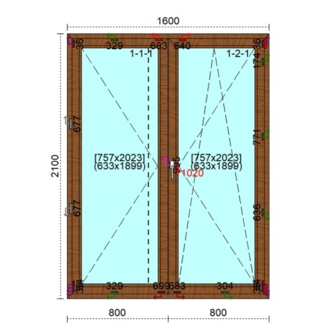 Ciepłe Drzwi Okno Balkonowe Trzyszybowe 1600 x 2100 Monolit Rózne Kolory