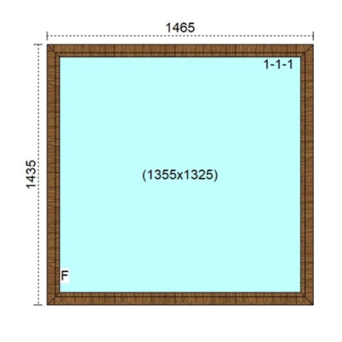 Ciepłe Okno Trzyszybowe FIX 1465 x 1435 Monolit Rózne Kolory