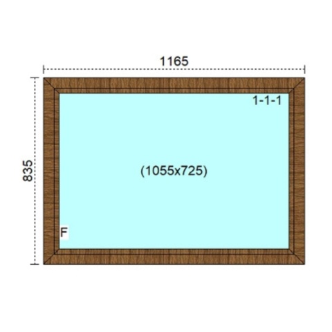 Ciepłe Okno Trzyszybowe FIX 1165 x 835 Monolit Rózne Kolory