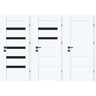 Drzwi Fresno Ramowe Białe Czarna Szyba | NA MAGAZYNIE z ościeżnicą opcja