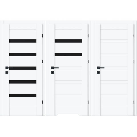 Drzwi Fresno Ramowe Białe Czarna Szyba | NA MAGAZYNIE z ościeżnicą opcja