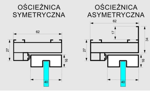 Drzwi Rozwierane Aluminium Czarne Slim Magnetic Komplet z Ościeżnica Flutez 4 pola
