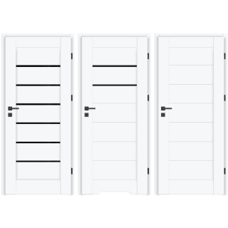 Drzwi Suerte Białe Czarna Szyba Ramowe | NA MAGAZYNIE z ościeżnicą opcja