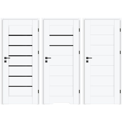 Drzwi Suerte Białe Czarna Szyba Ramowe | NA MAGAZYNIE z ościeżnicą opcja