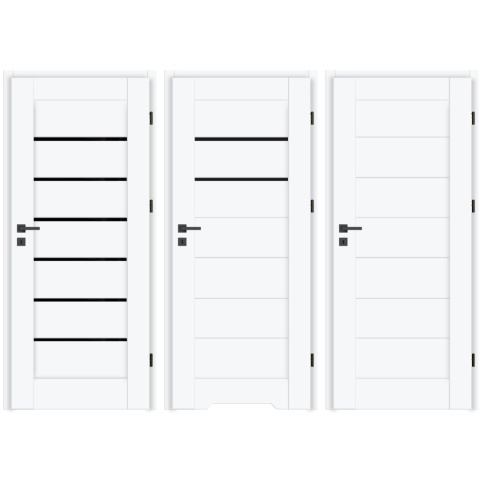 Drzwi Suerte Białe Czarna Szyba Ramowe | NA MAGAZYNIE z ościeżnicą opcja