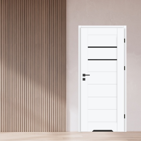 Drzwi Suerte Białe Czarna Szyba Ramowe | NA MAGAZYNIE z ościeżnicą opcja