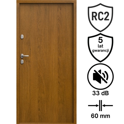 Drzwi Wejściowe GERDA Pełne Gładkie Stalowe do mieszkań RC2 Różne Kolory do wyboru