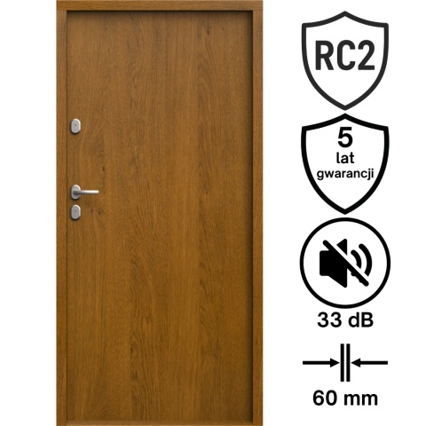 Drzwi Wejściowe GERDA Pełne Gładkie Stalowe do mieszkań RC2 Różne Kolory do wyboru