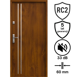 Drzwi Wejściowe GERDA Tokio 2 Insert Stalowe do mieszkań RC2 Różne Kolory do wyboru