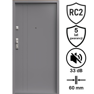 Drzwi Wejściowe GERDA Tokio 2 Tłoczenie Stalowe do mieszkań RC2 Różne Kolory do wyboru