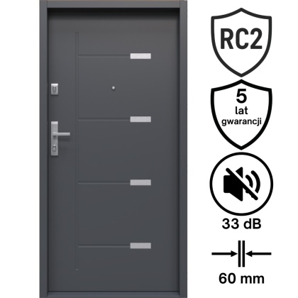 Drzwi Wejściowe GERDA Toledo Stalowe do mieszkań RC2 Różne Kolory do wyboru